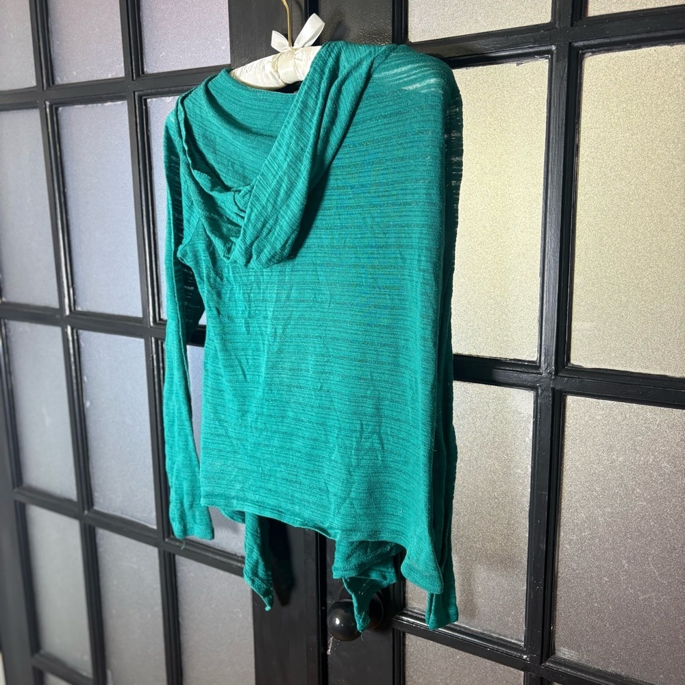 Maurices Teal Lightweight Hooded Open Cardigan Women’s Large - Picture 3 of 7